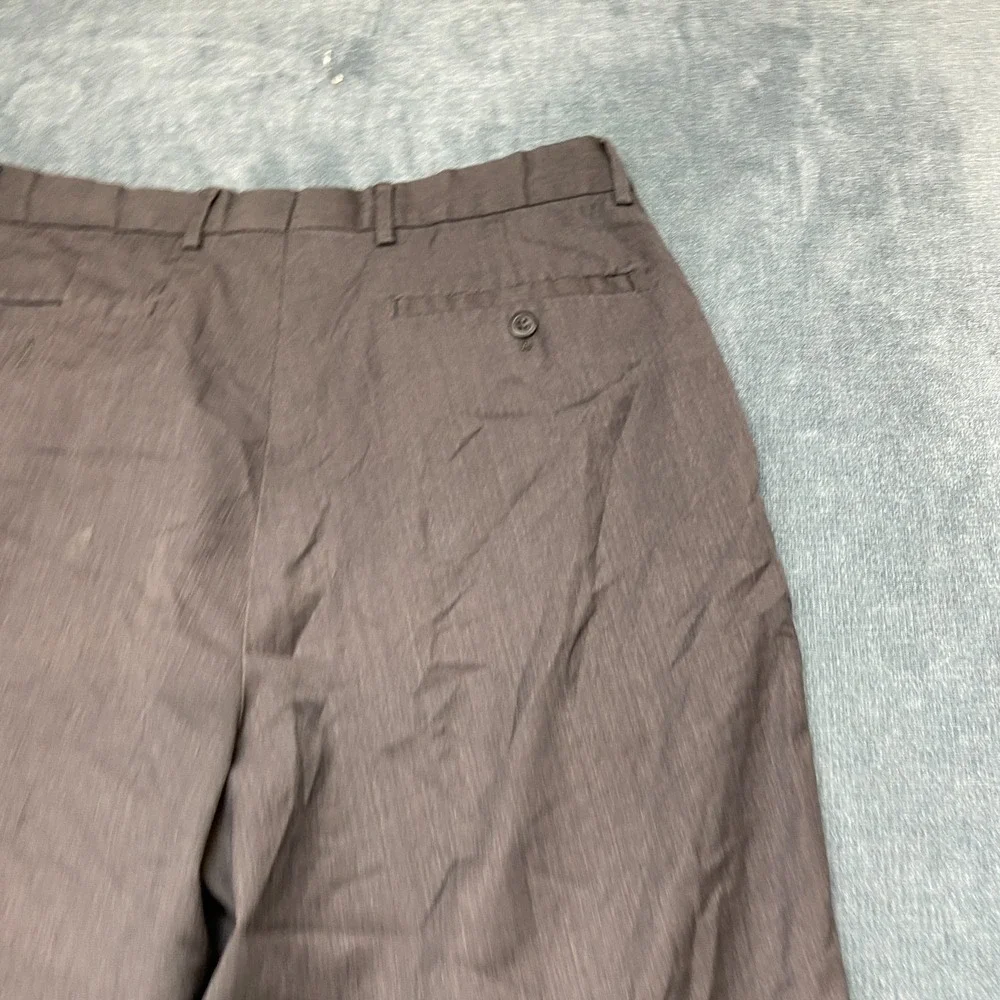 Braggi By Louis Raphael Dress Pants Mens 31x29.5 Brown Pleated Hem Cuffed Hem